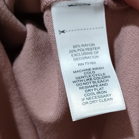 CABLE & GAUGE RAYON PINK MAUVE TOP RHINESTONES ACC - Picture 9 of 10
